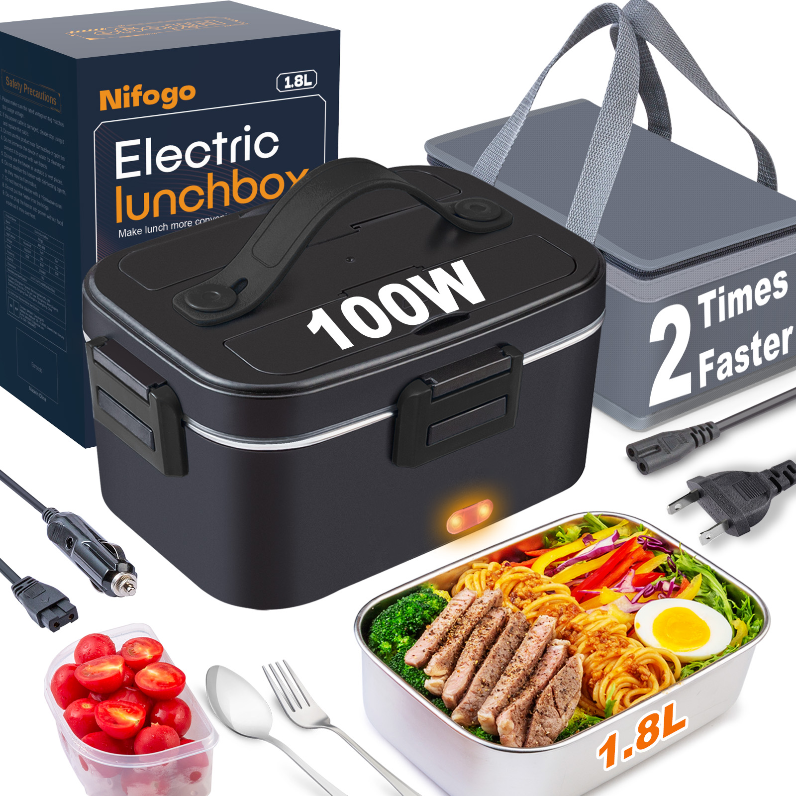 Food Storage Lunch Box - 100W Fast Heating Electric Lunch Box