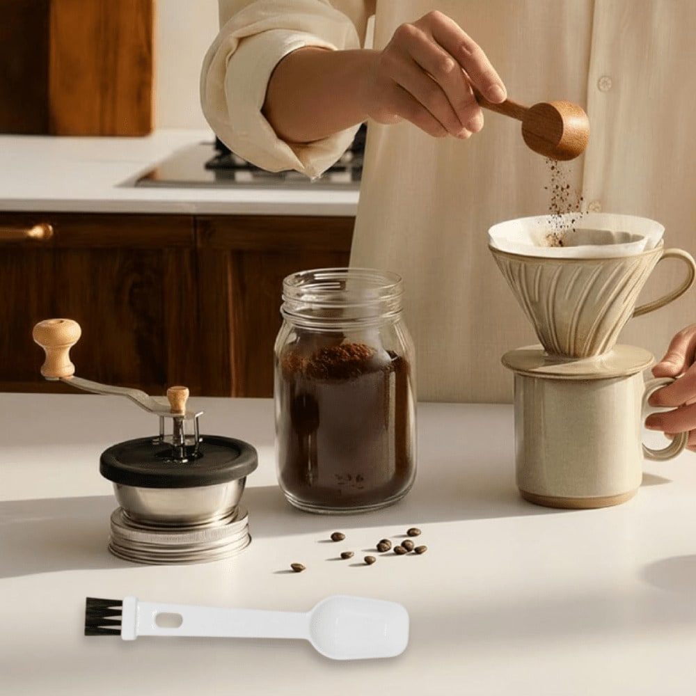 Mason Jar Wide Mouth - Stainless Steel Manual Coffee Grinder Set,