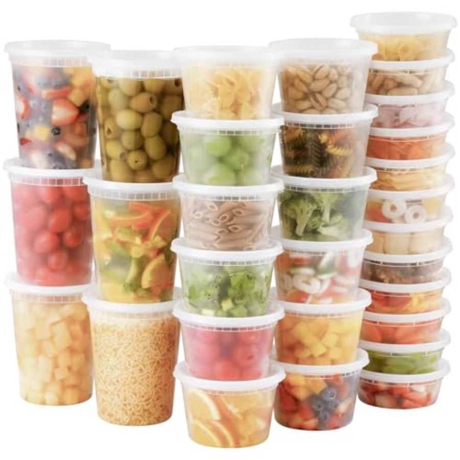 Food Storage Variety Pack - 48 Sets Plastic Deli Containers With