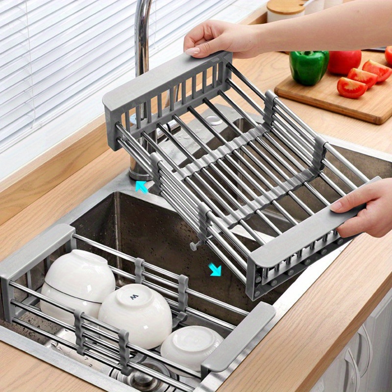 Food Storage Organiser - Kitchen Dish Drying Rack Over Sink