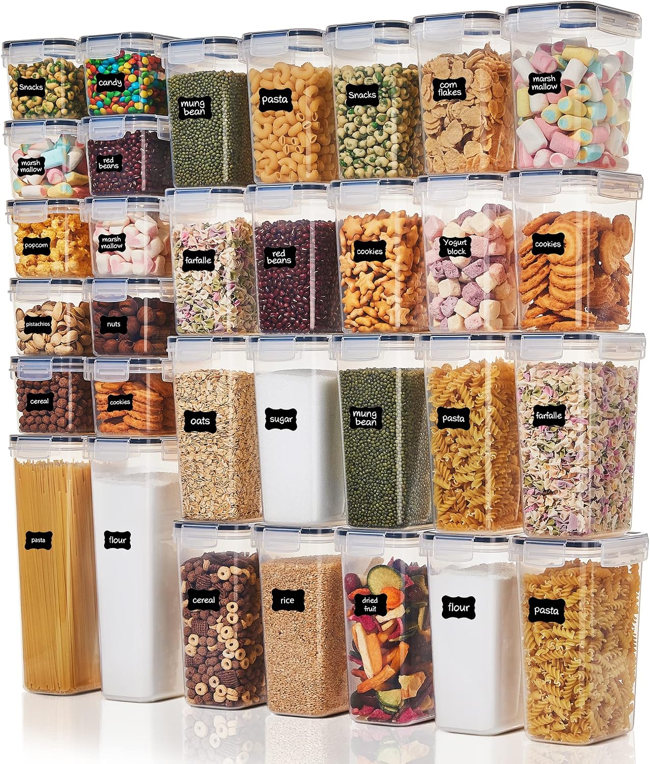 Food Storage Kitchen Container Set - 32pcs Airtight Food Storage Containers Set,
