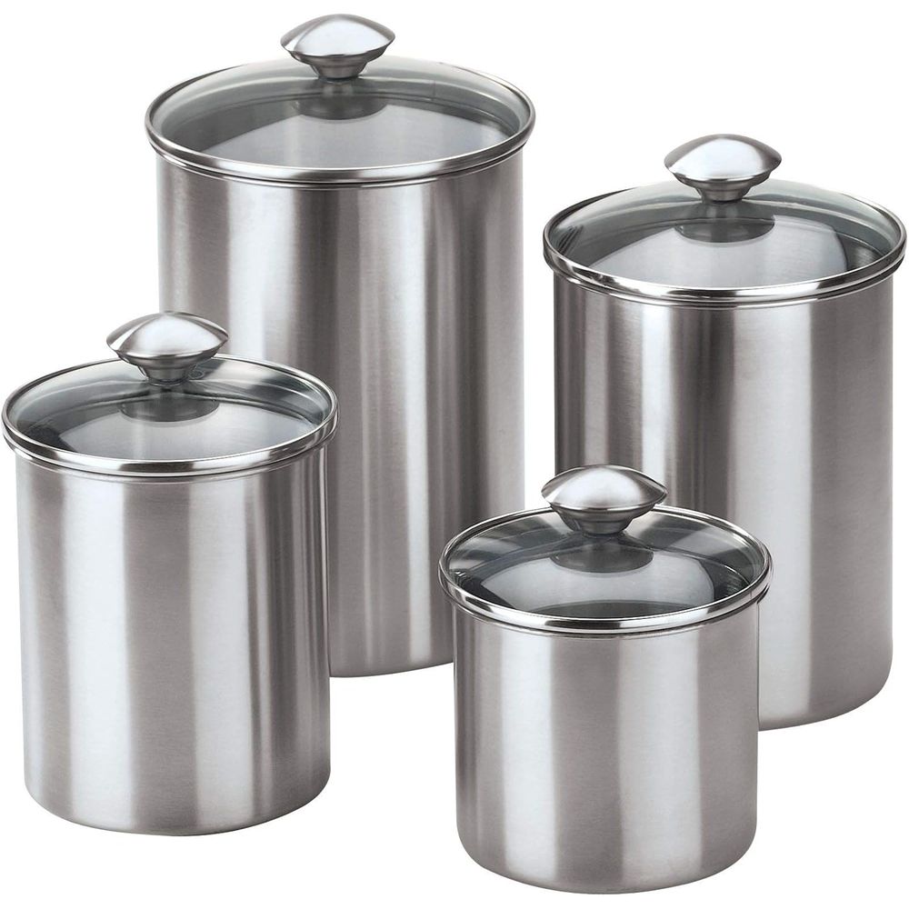 Food Storage Kitchen Container Set - 4-Piece Stainless Steel Food Storage Container