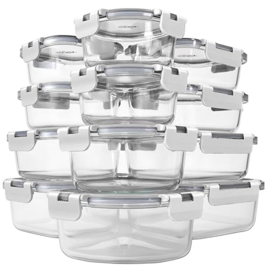 Food Storage Containers Glass - KITCHEN SHOPPE 24pc Borosilicate Glass Storage