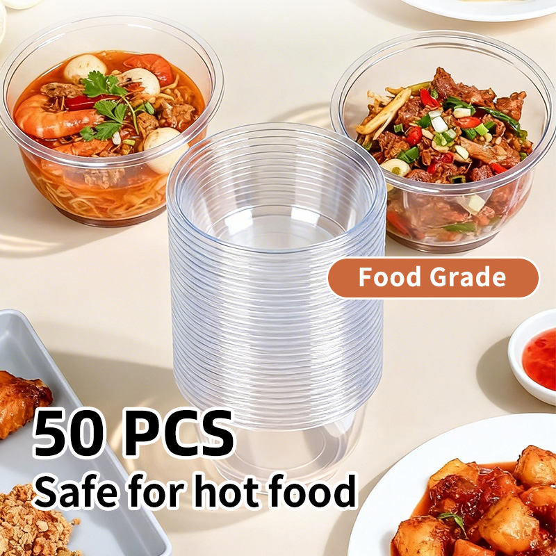 Food Storage Safety - Disposable Plastic Bowls Transparent Heavy Duty