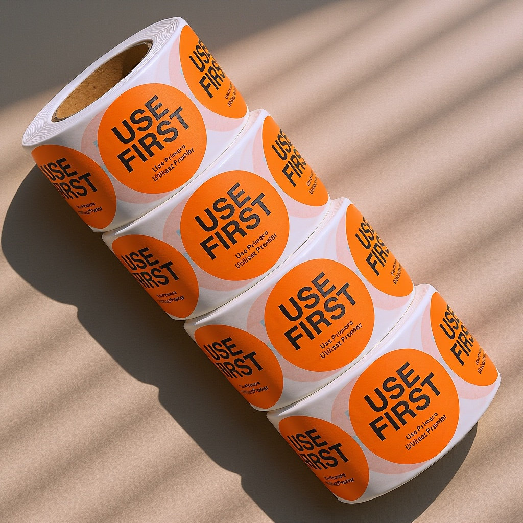 Food Storage Restaurant - 4 Rolls Use First Stickers Inventory