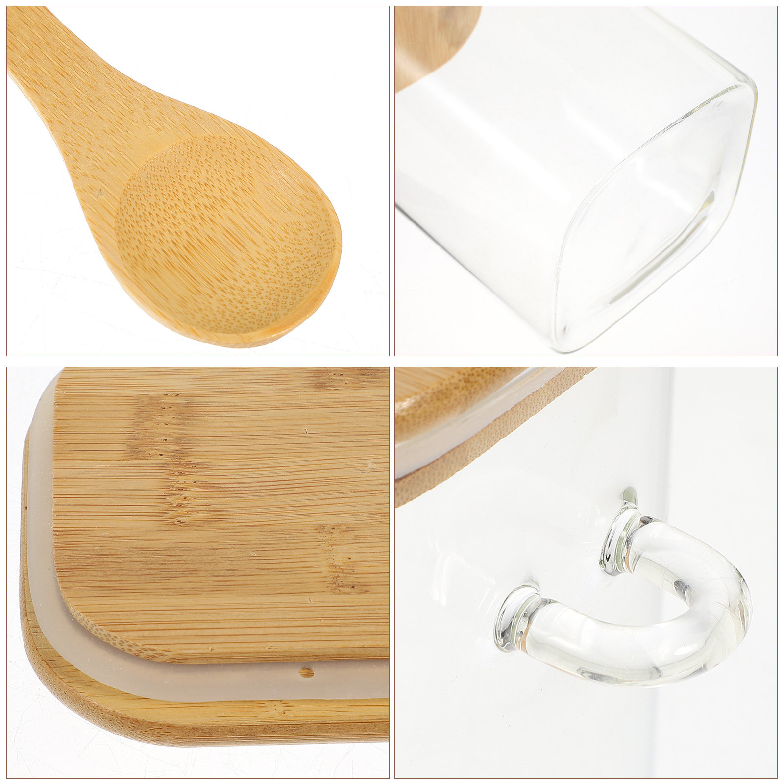 Food Storage Kitchen - 1Set Square Airtight Glass Food Storage