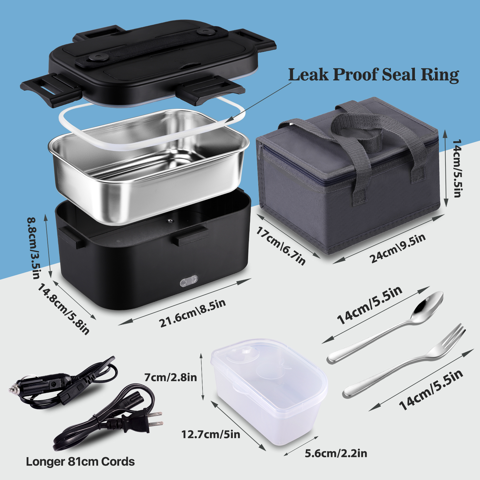 100W Fast Heating Electric Lun - đánh giá và giá Food Storage Lunch Box