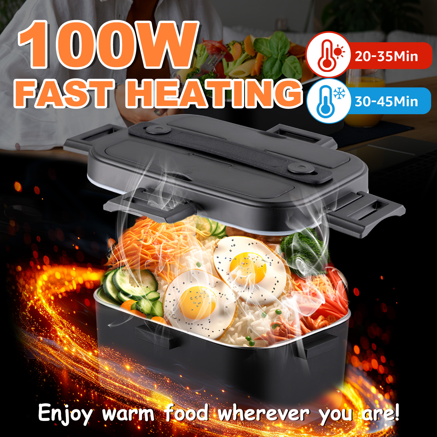 100W Fast Heating Electric Lun - đánh giá và giá Food Storage Lunch Box
