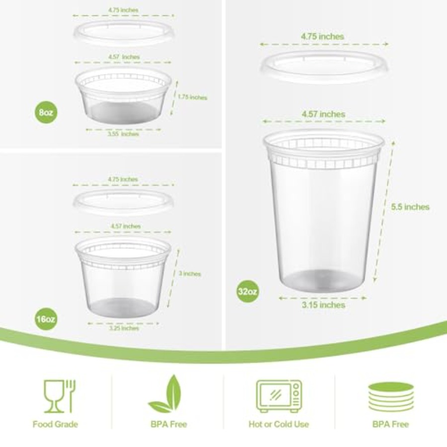 48 Sets Plastic Deli Container - đánh giá và giá Food Storage Variety Pack