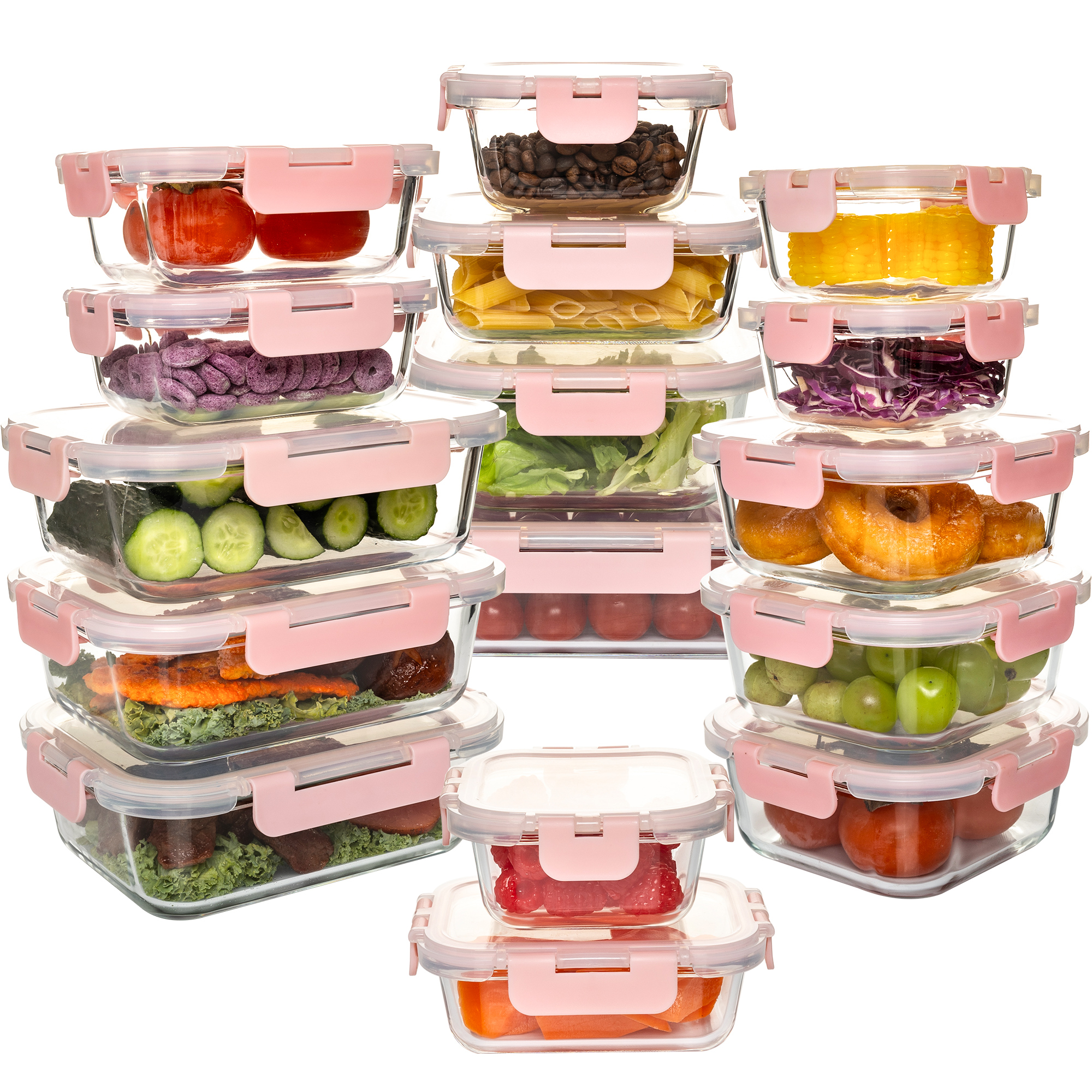 16-Piece Glass Food Storage Co - đánh giá và giá Food Storage Kitchen Container Set