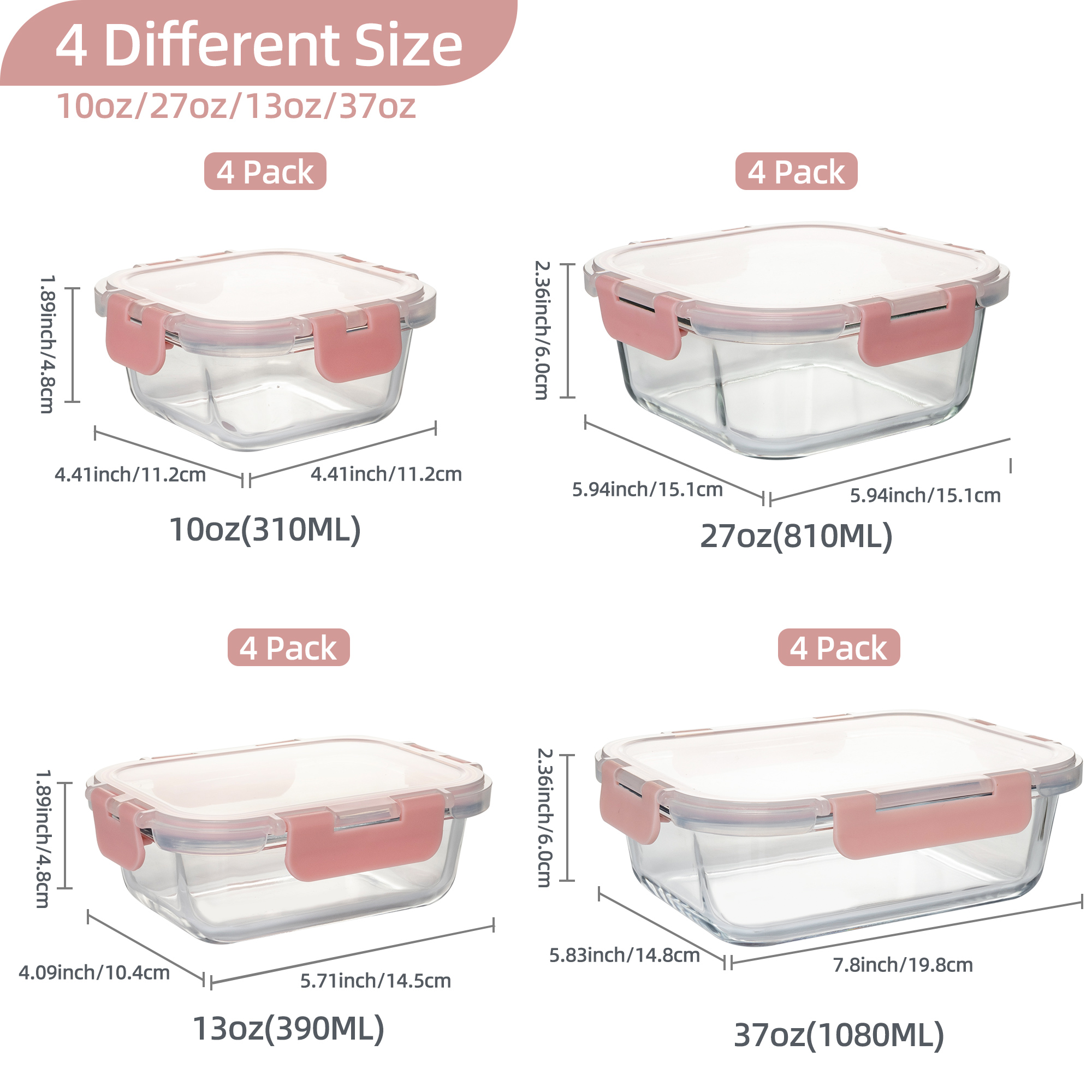 16-Piece Glass Food Storage Co - đánh giá và giá Food Storage Kitchen Container Set