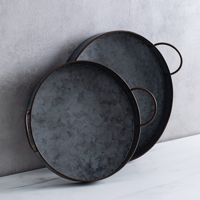 European Retro Round Iron Plat - đánh giá và giá Food Storage Restaurant