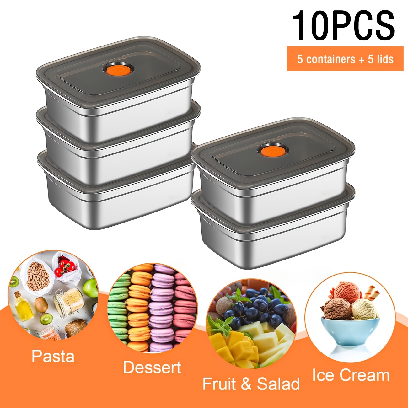 10-Piece Stainless Steel Food  - đánh giá và giá Food Storage Restaurant