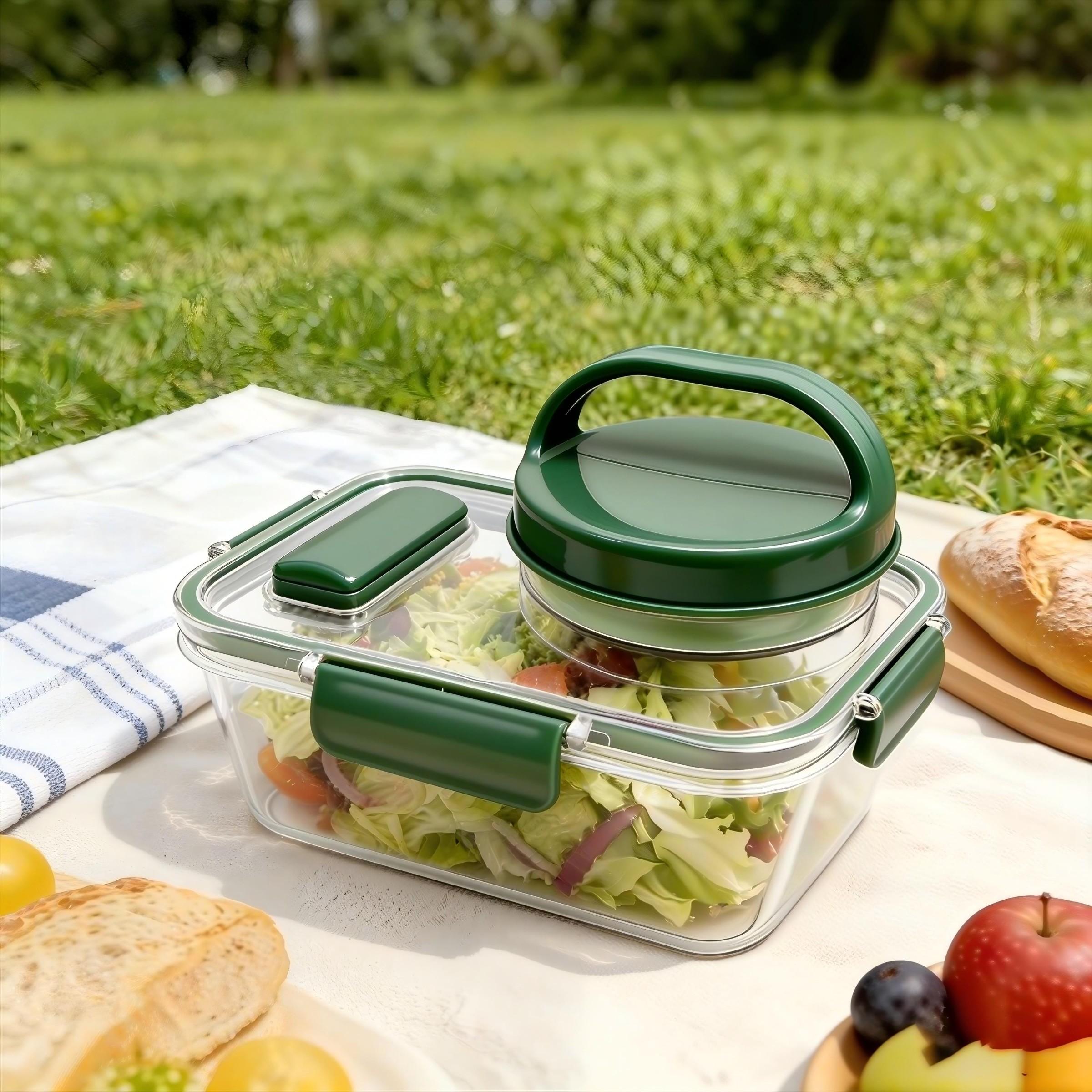 Portable Salad Bowl with Side  - đánh giá và giá Food Storage Lunch Box