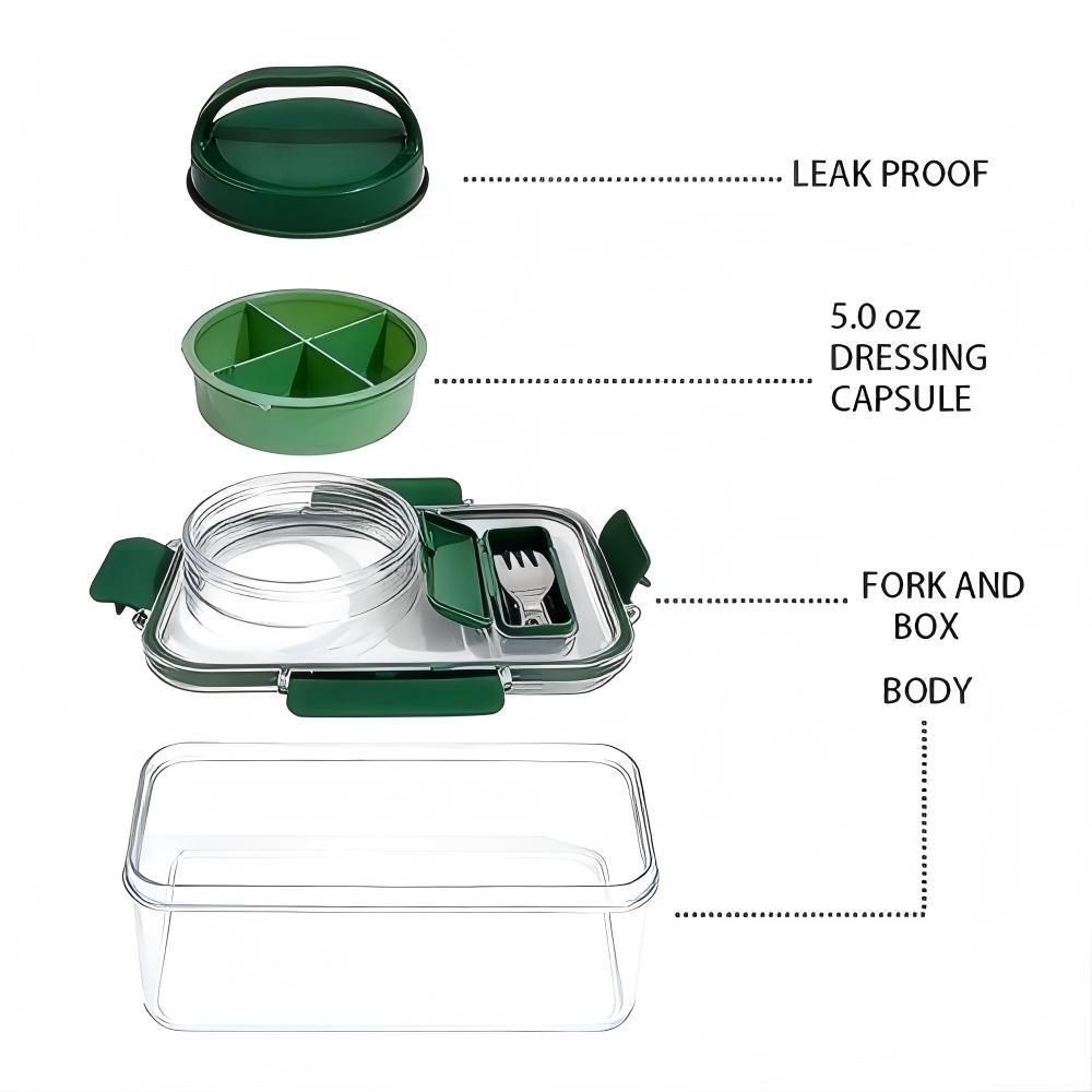 Portable Salad Bowl with Side  - đánh giá và giá Food Storage Lunch Box