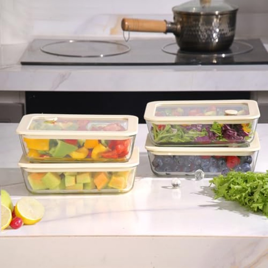 Glass Food Container Set with  - đánh giá và giá Food Storage Glass Set
