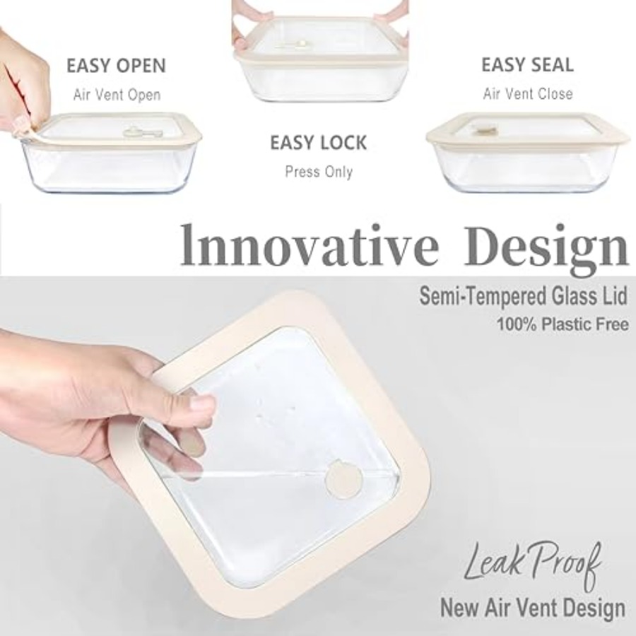 Glass Food Container Set with  - đánh giá và giá Food Storage Glass Set