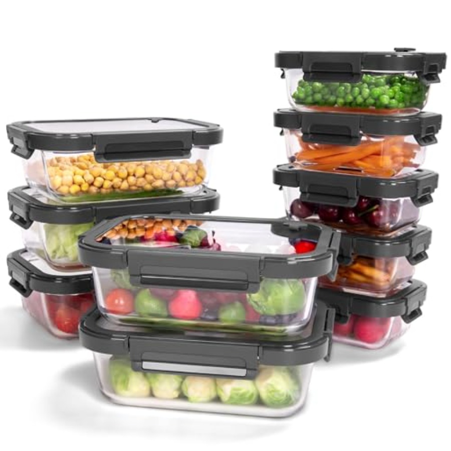 10-Pack Glass Food Storage Con - đánh giá và giá Food Storage Containers Glass