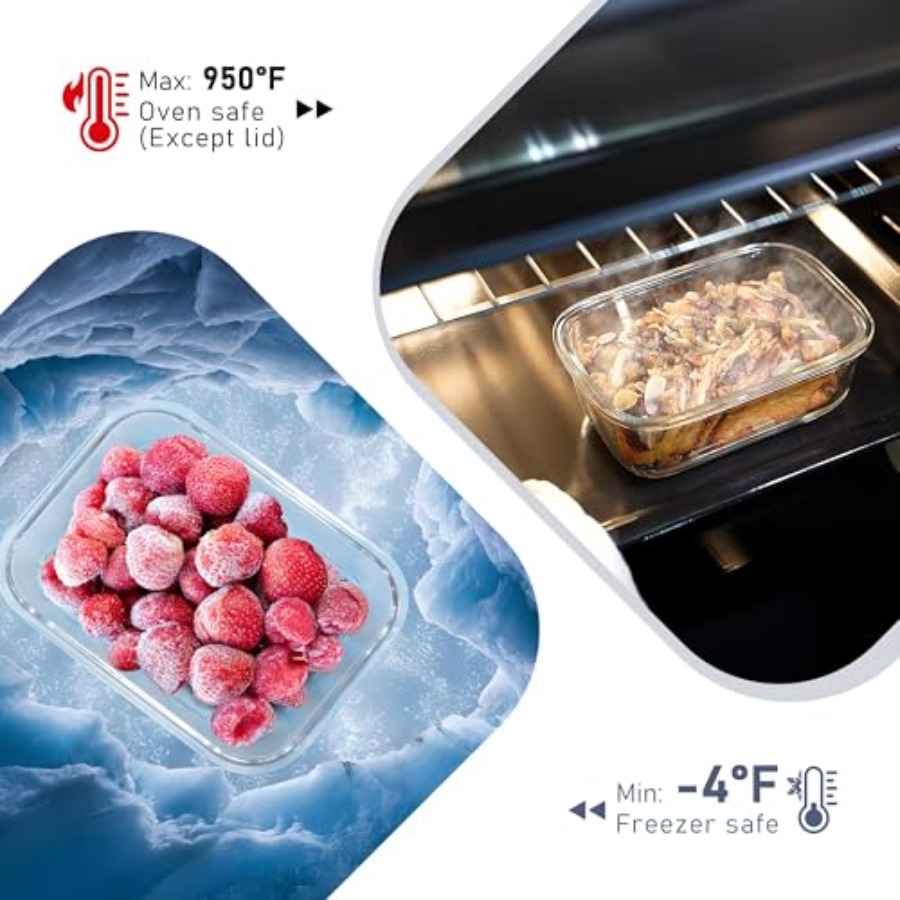 10-Pack Glass Food Storage Con - đánh giá và giá Food Storage Containers Glass