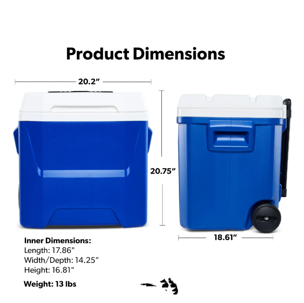 60 QT Blue Laguna Wheeled Hard - đánh giá và giá Food Storage Camping
