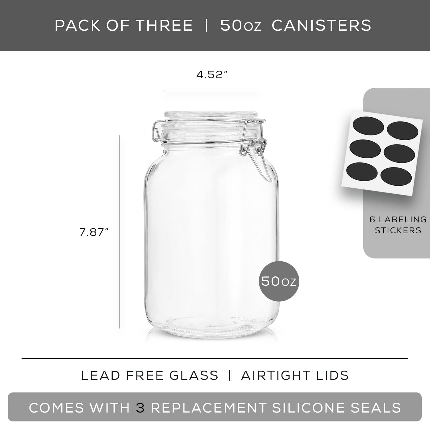 Airtight Glass Jars with Lids  - đánh giá và giá Food Storage Containers Glass