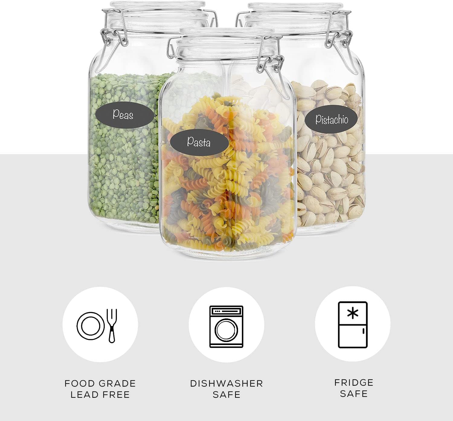 Airtight Glass Jars with Lids  - đánh giá và giá Food Storage Containers Glass