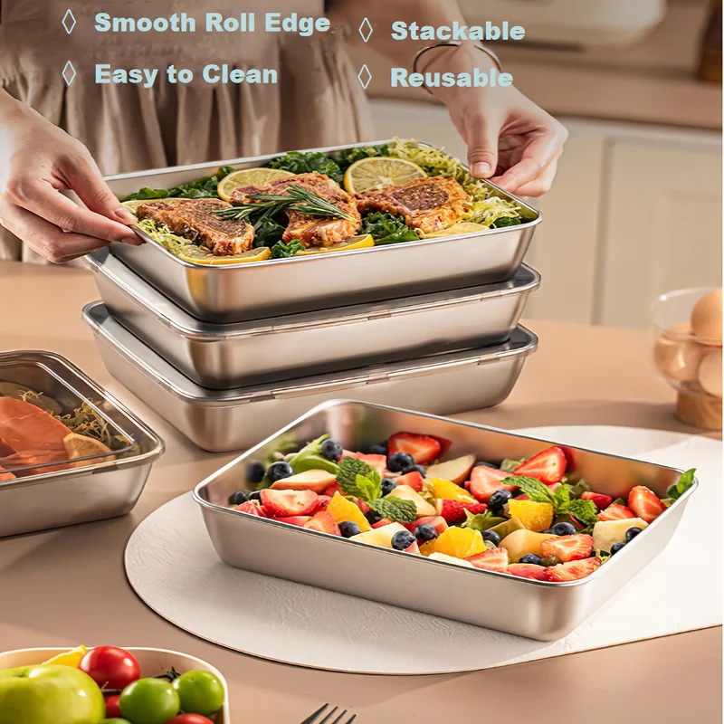 3pcs Stainless Steel Food Cont - đánh giá và giá Food Storage Lunch Box