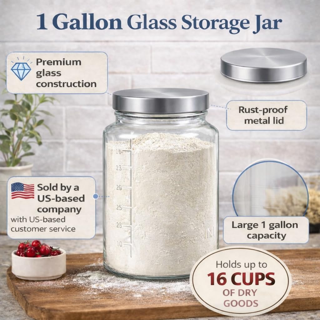 Extra Large    Jar - 1 Gallon  - đánh giá và giá Food Storage Containers Glass