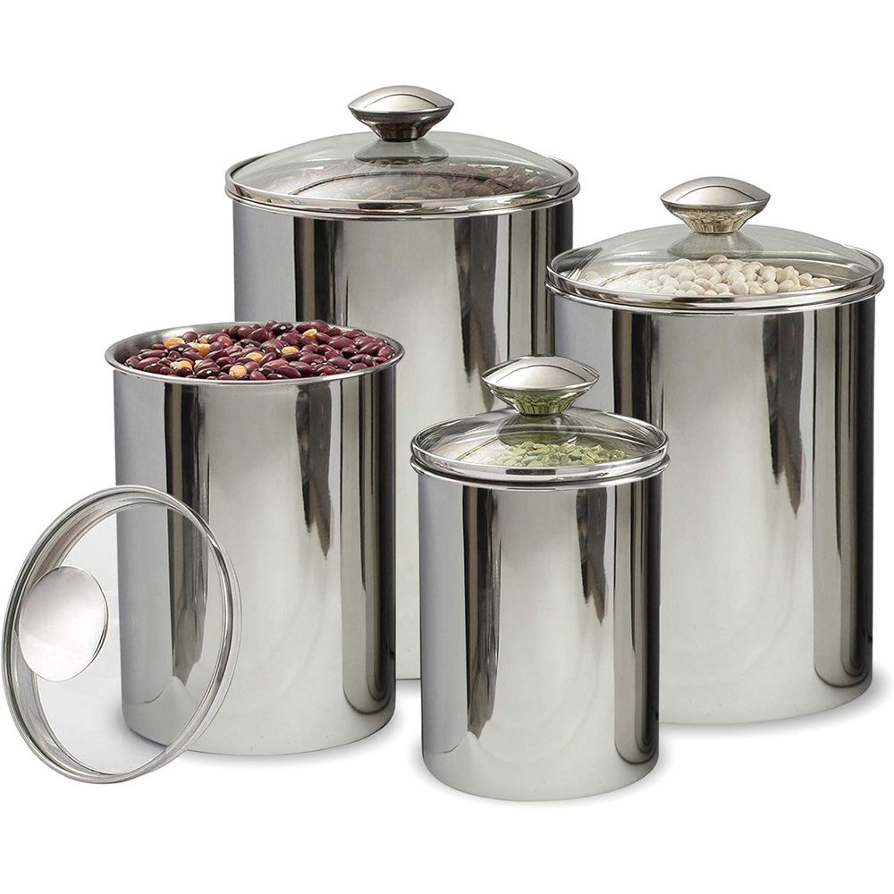 4-Piece Stainless Steel Food S - đánh giá và giá Food Storage Kitchen Container Set
