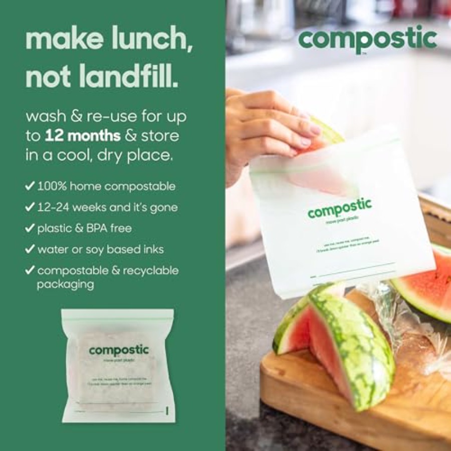 Compostable Sandwich Bags, Sna - đánh giá và giá Food Storage Variety Pack