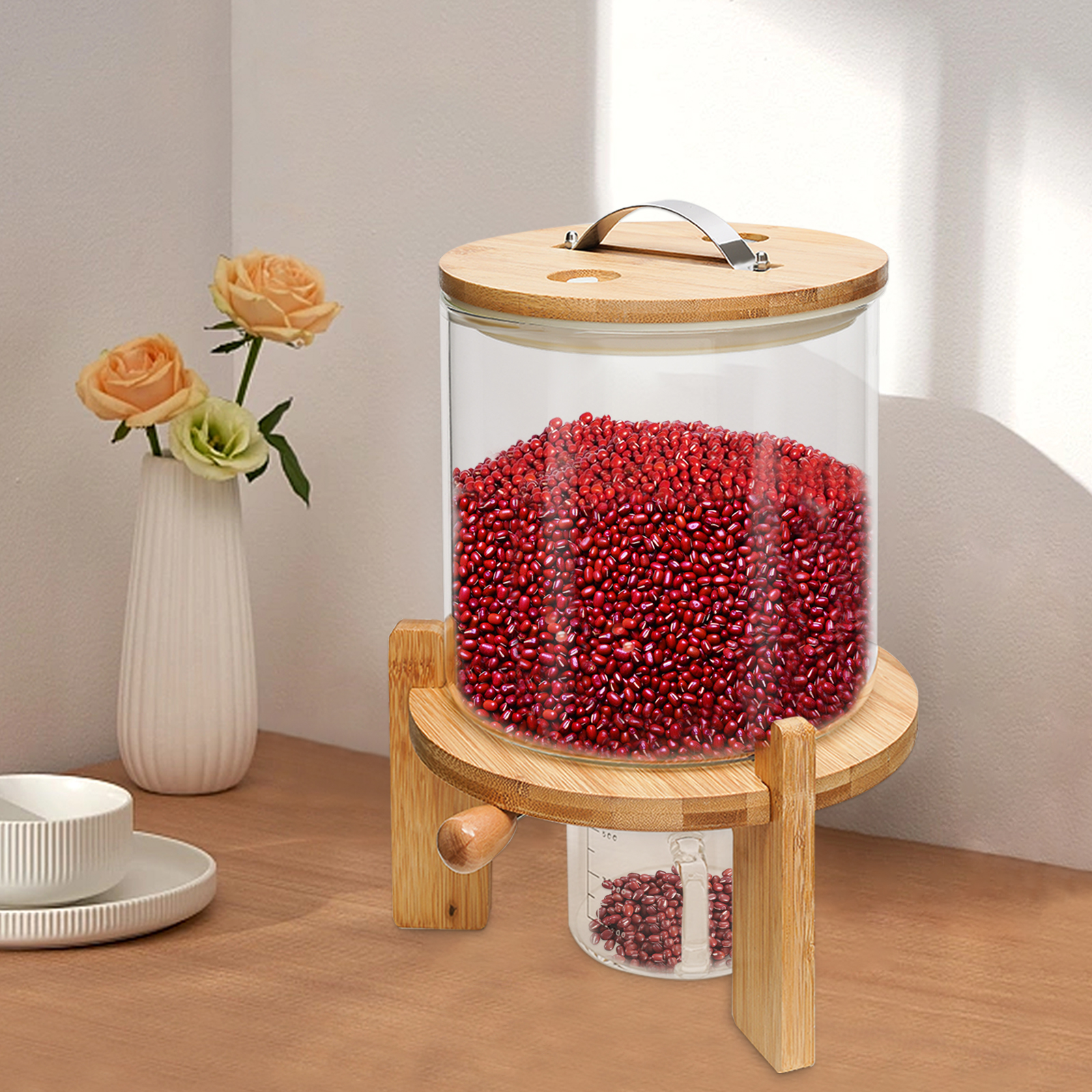 NEW 5L Rice Dispenser Grain Co - đánh giá và giá Food Storage Kitchen Container Set