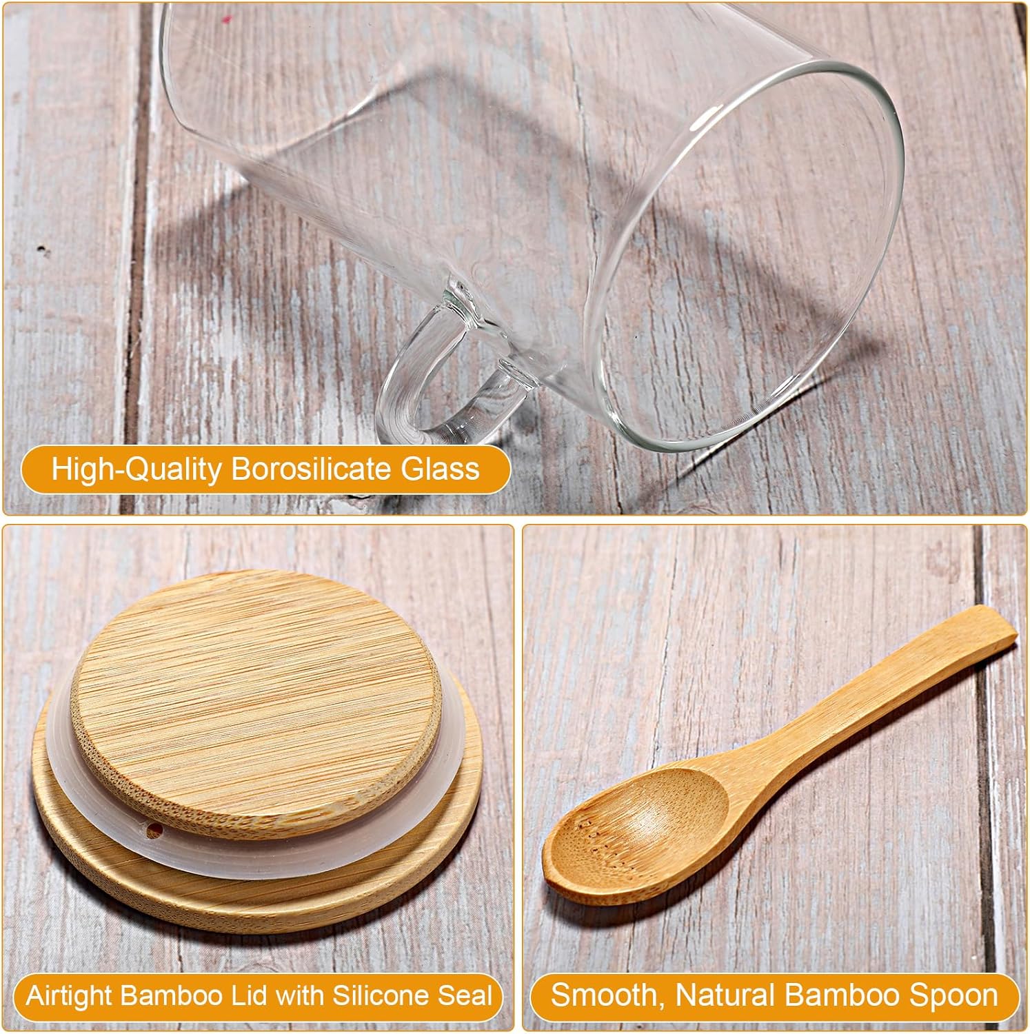 10 Pack Glass Jars with Bamboo - đánh giá và giá Food Storage Containers Glass
