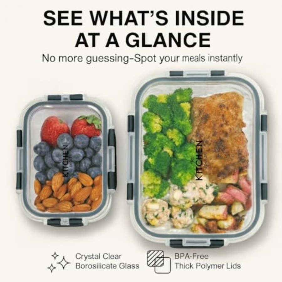 KITCHEN SHOPPE 24pc Borosilica - đánh giá và giá Food Storage Containers Glass