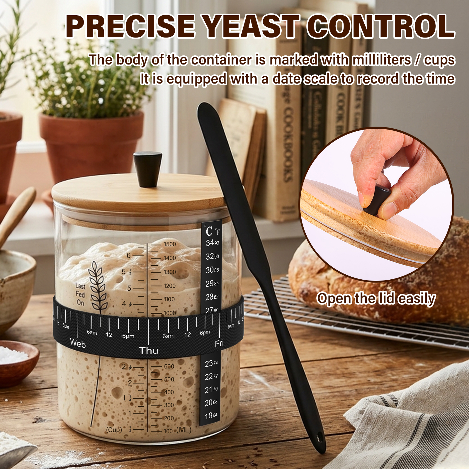 1500/900ml Sourdough Starter J - đánh giá và giá Food Storage Glass Set