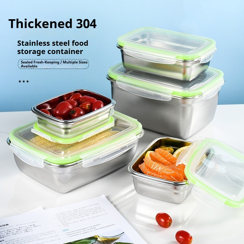 304 Stainless Steel Lunch Box  - đánh giá và giá Food Storage Kitchen Container Set