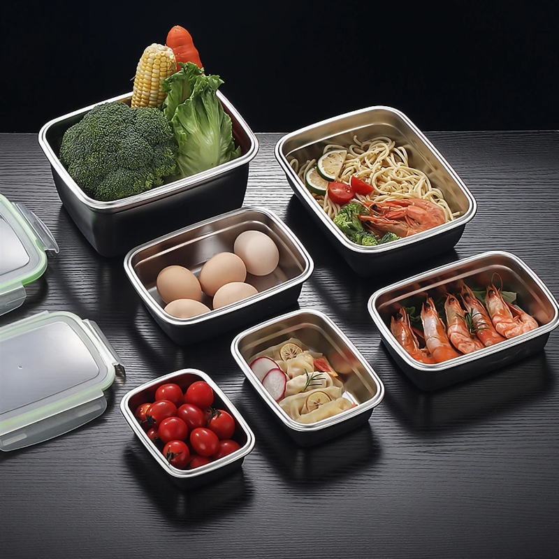 304 Stainless Steel Lunch Box  - đánh giá và giá Food Storage Kitchen Container Set