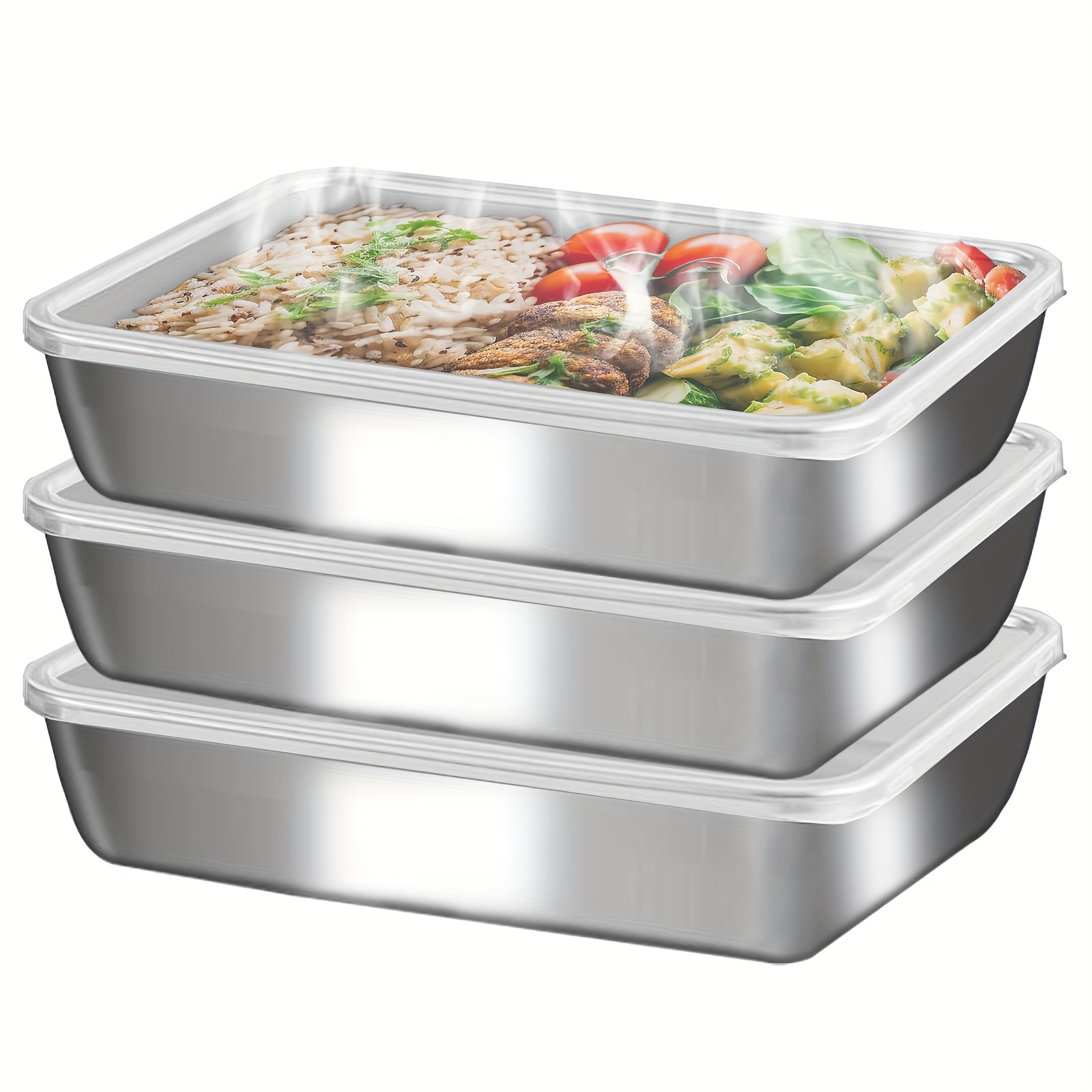 3pcs Stainless Steel Food Cont - đánh giá và giá Food Storage Freezer