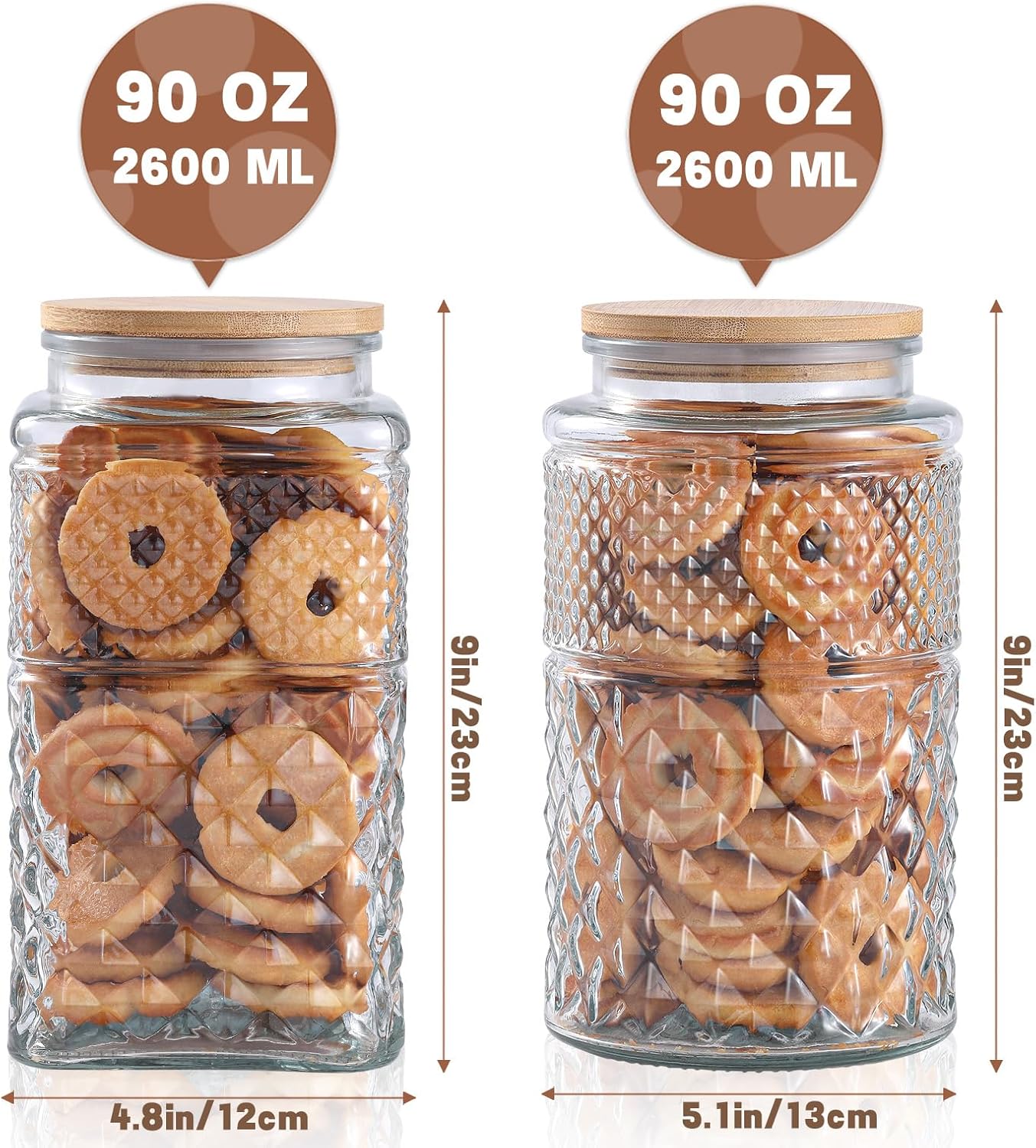 0.7Gallon/2600ml Glass Cookie  - đánh giá và giá Food Storage Containers Glass