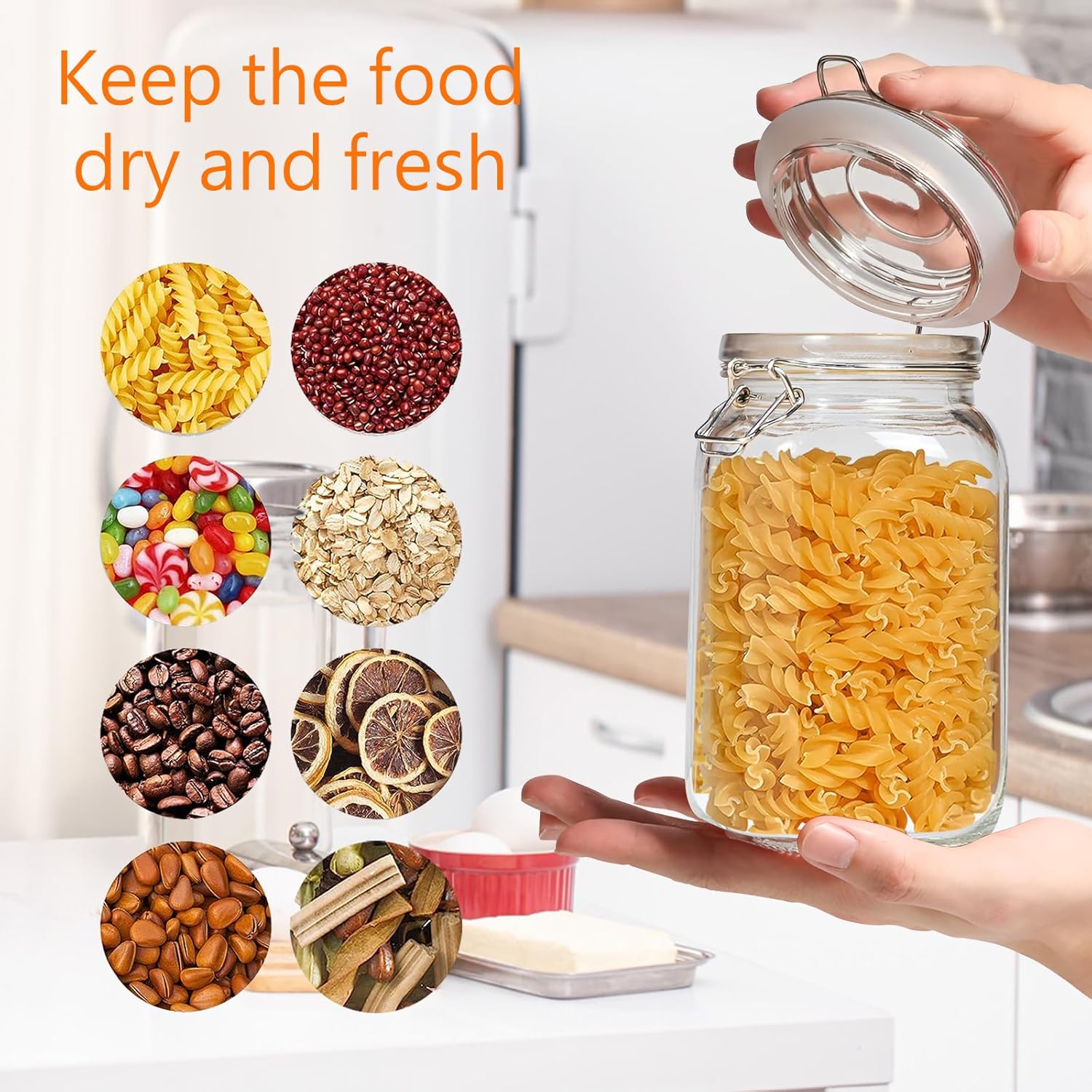 Clear Food Storage Jars 50oz S - đánh giá và giá Food Storage Glass Set