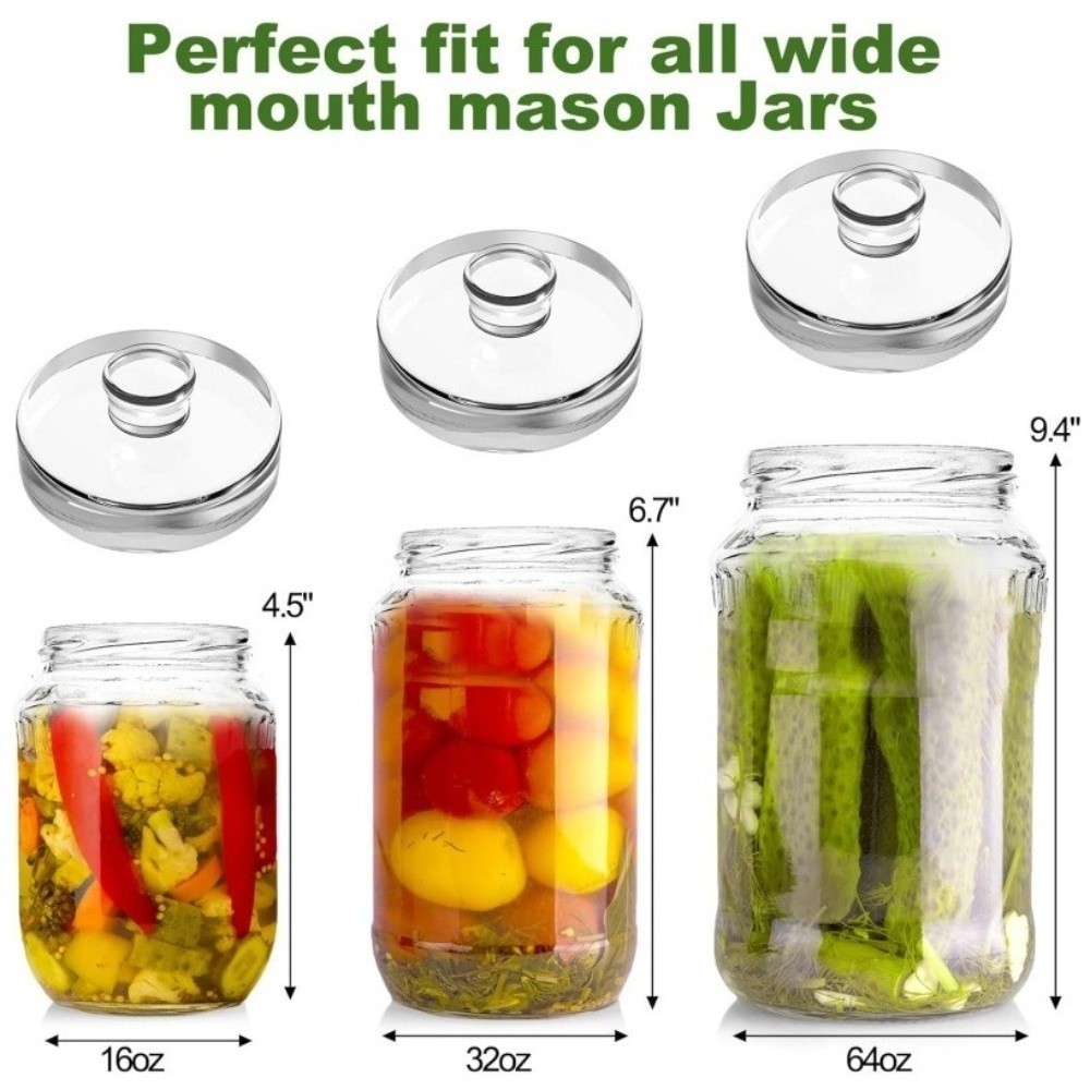 Fermented Glass Weights Clear  - đánh giá và giá Mason Jar Wide Mouth
