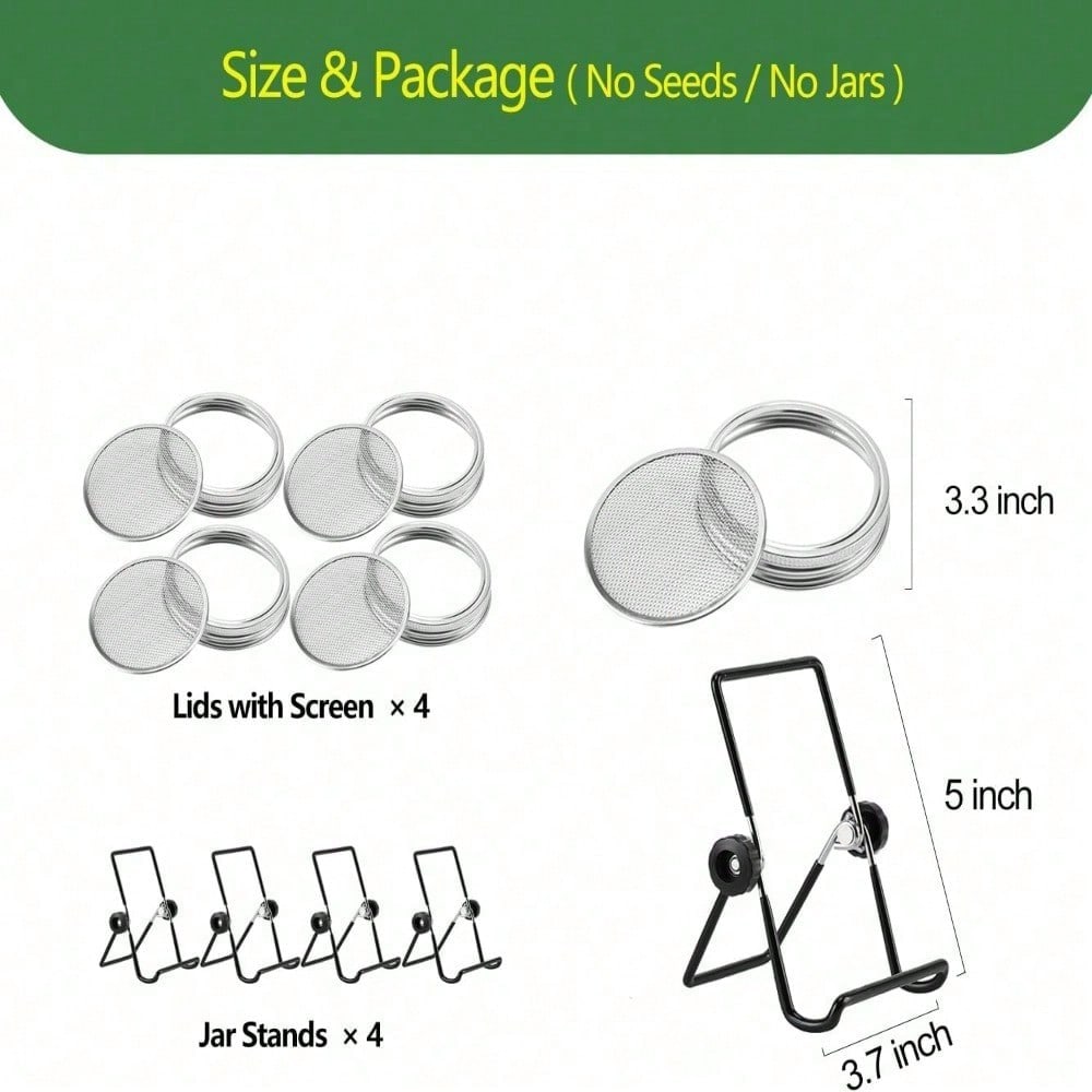 9pcs Sprouting Lids Growing Ki - đánh giá và giá Mason Jar Wide Mouth