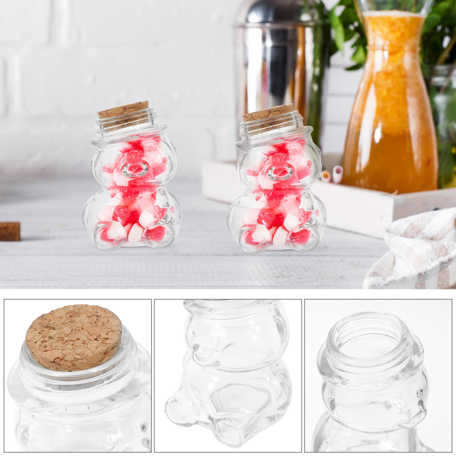 4Pcs Glass Candy Jar Set Trans - đánh giá và giá Food Storage Containers Glass