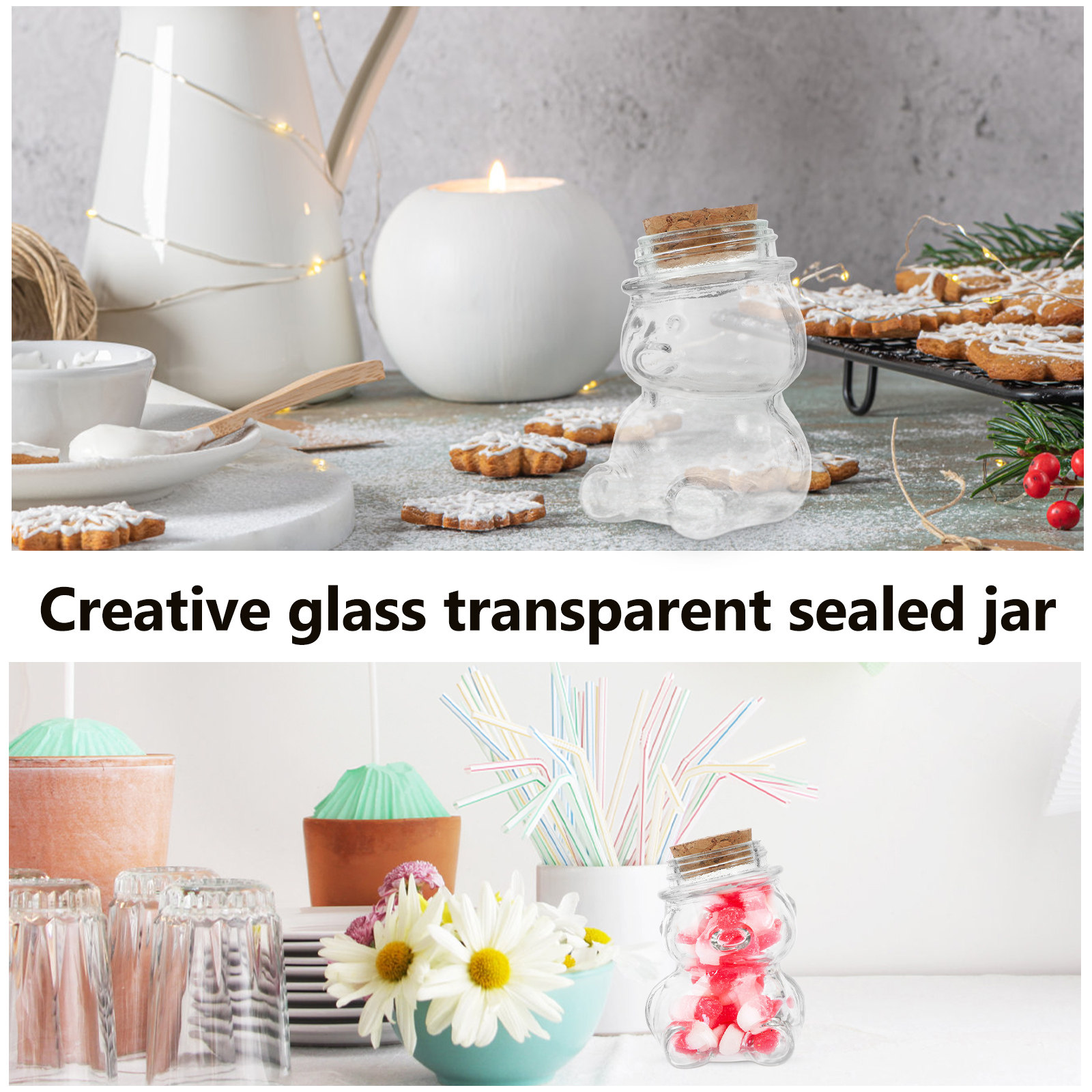 4Pcs Glass Candy Jar Set Trans - đánh giá và giá Food Storage Containers Glass