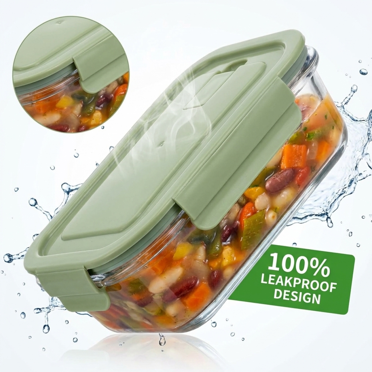 Borosilicate glass lunch box w - đánh giá và giá Food Storage Lunch Box