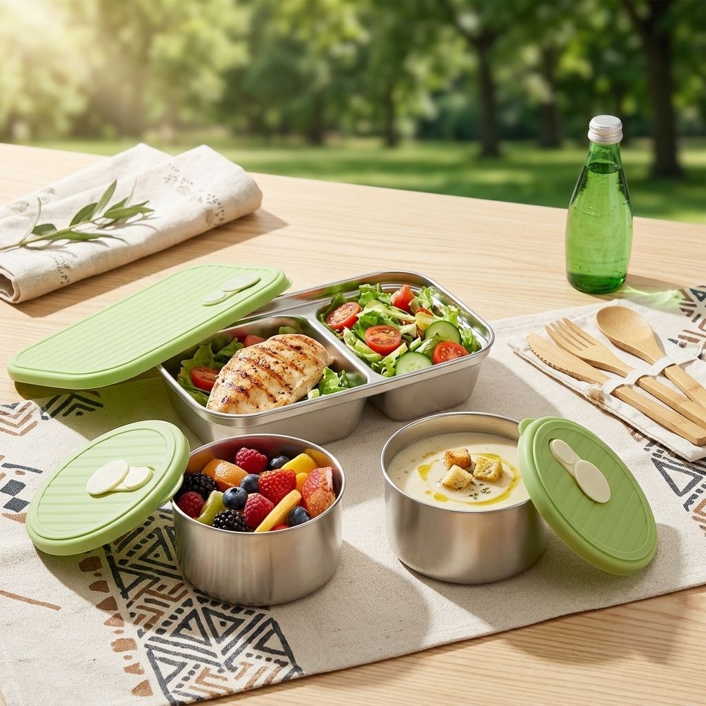 Microwave Safe 304 Stainless S - đánh giá và giá Food Storage Kitchen Container Set