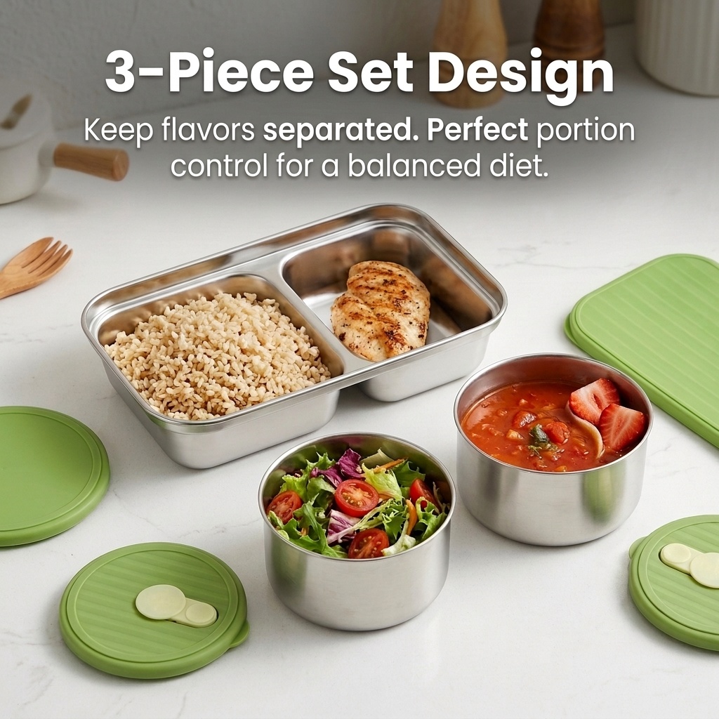 Microwave Safe 304 Stainless S - đánh giá và giá Food Storage Kitchen Container Set