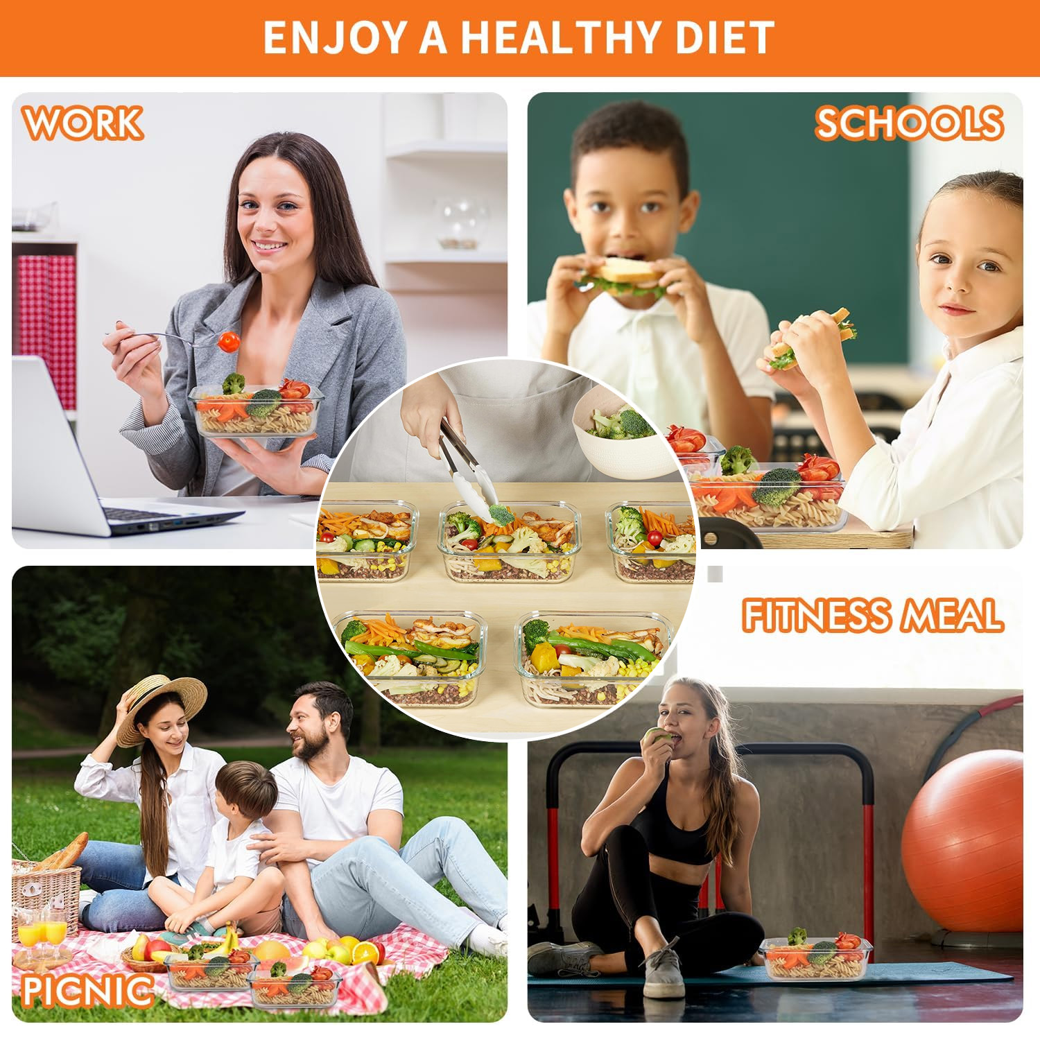 8-Pack Airtight Glass Food Sto - đánh giá và giá Food Storage Containers Glass
