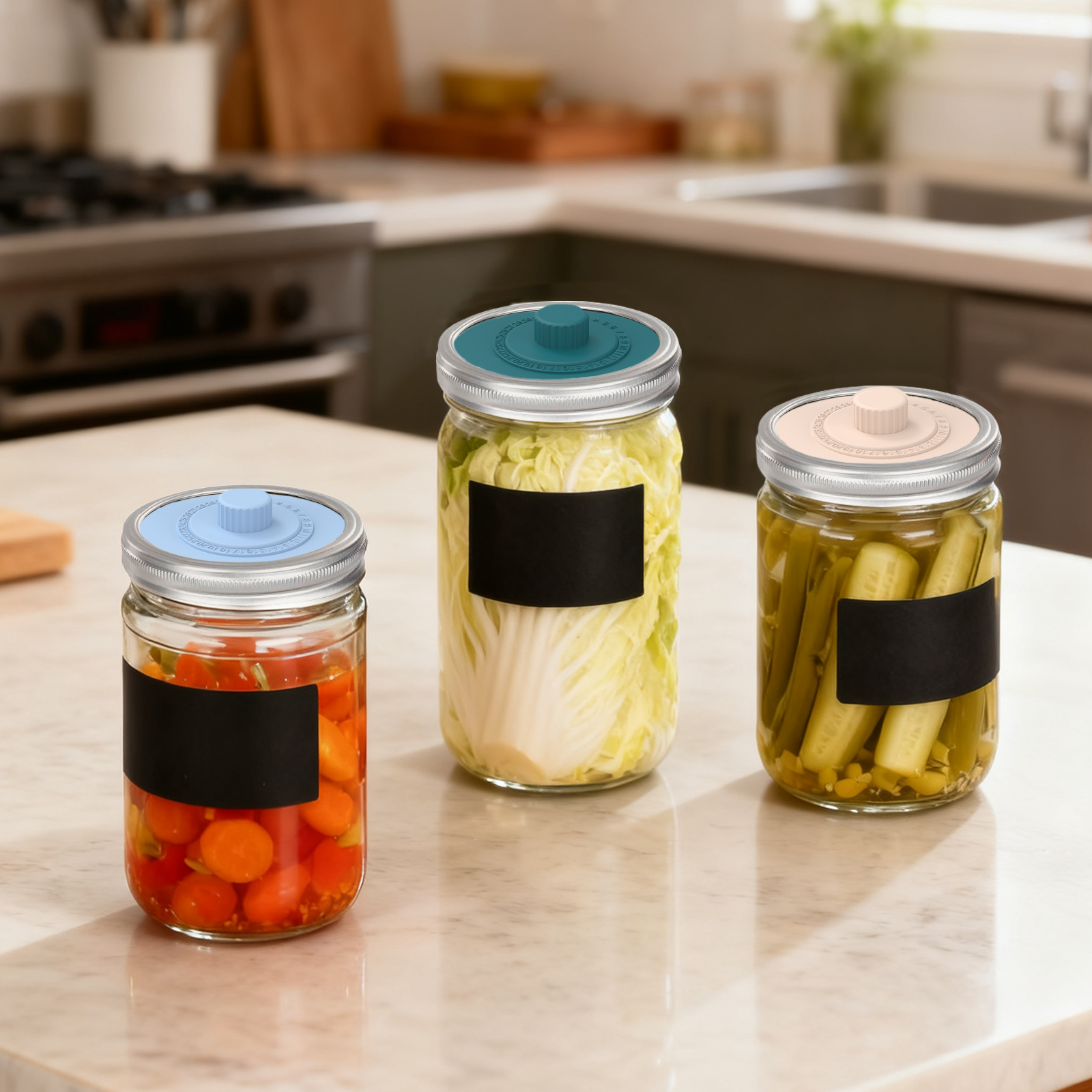 4 Pcs Silicone Fermentation Li - đánh giá và giá Mason Jar Wide Mouth
