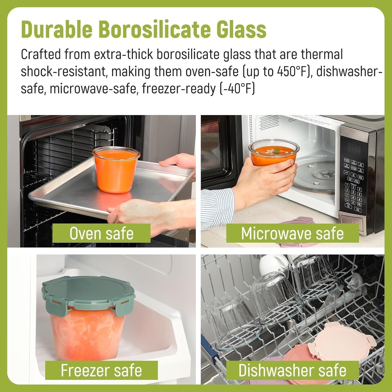 [UPGRADED LID] 6 Sets 3 Cup/24 - đánh giá và giá Food Storage Containers Glass