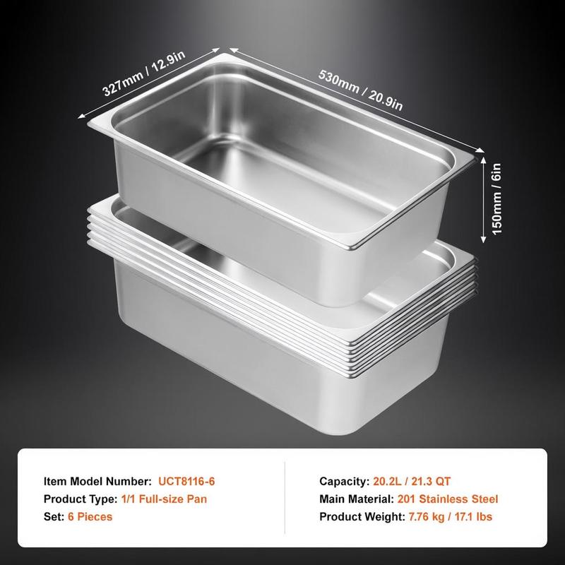 6 Pack Buffet Trays Full Size  - đánh giá và giá Food Storage Restaurant